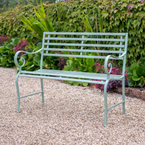 Slatted Green Garden Bench by Ascalon