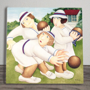 Bowlers Printed Tile by Beryl Cook