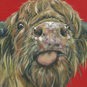 Comic Cow Tile "Cheeky Cow" by Sam Fenner Licensed Print