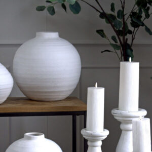 Large Matte White Ceramic Vase | Tiber Coastal Collection