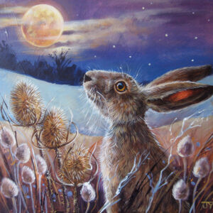 Moonlit Hare Printed Tile Judith Yates Licensed Art