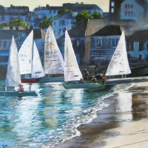 Sailboats Printed Tile | Judith Yates Licensed Nautical Art