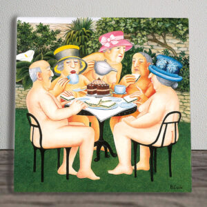 Tea In The Garden Printed Tile - Beryl Cook Licensed