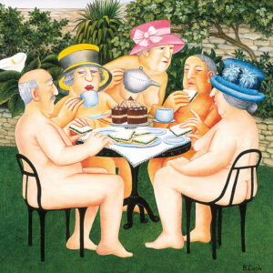 Tea In The Garden Printed Tile - Beryl Cook Licensed Artwork