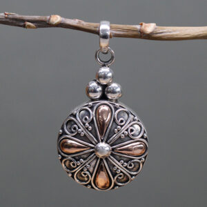 Silver and Gold Classic Round Pendant