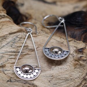 Silver and Gold Drop Earrings 925 Silver and 18K Gold Luna