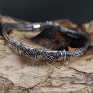 Silver and Gold Unisex Chain Bracelet - Handcrafted