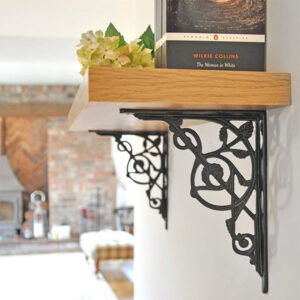 Decorative Cast Iron Shelf Brackets - Victorian Trellis Leaf