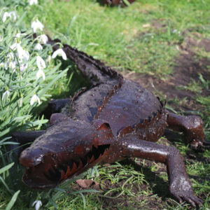 Crocodile Garden Sculpture | Unique Hand-Crafted Focal Point