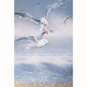 Gulls by David Finney | Licensed 30cm by 20cm Printed Tile