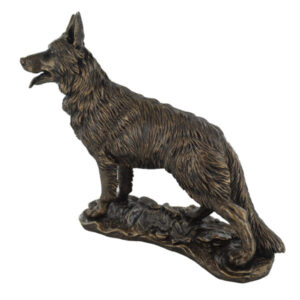 Painted Bronze German Shepherd Standing 8