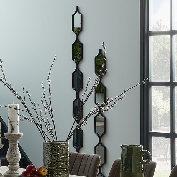 Black Mirror Chains | Contemporary Square Mirror Pendants