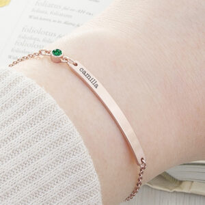 Personalised Rose Gold Birthstone Bracelet