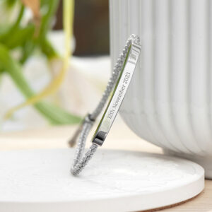 Personalised Silver Adjustable Bracelet | Identity Rope Gift