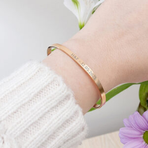 Rose Gold Plated Personalised Affirmation Bangle