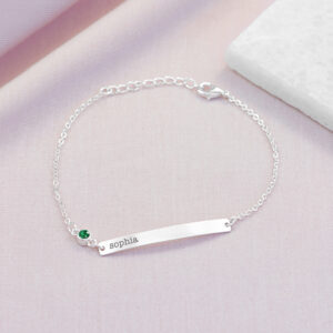 Silver Birthstone Bracelet - Personalised