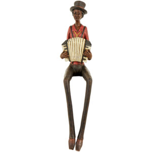 Shelf Sitting Jazz Musician Figurine | Jazz Accordionist
