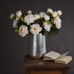 Faux Creamy White Peonies - Two Beautifully Accurate Stems