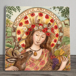 Harvest Goddess Art - Bountiful Abundance Wendy Andrew Tile