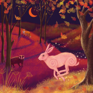 One Magical Autumn Night by Wendy Andrew Printed Tile
