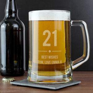Personalised Birthday Pint Glass for 21st Birthdays