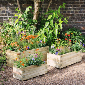 Traditional Wooden Planter Set | 3 x Zest Gresford Planters