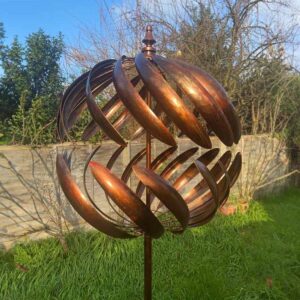 Large Bronzed Wind Spinner | Joyful Hampton Lotus Design