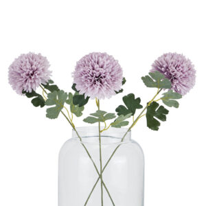 Faux Purple Chrysanthemums | Set of Three Intricate Blooms