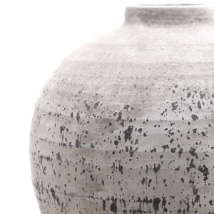 Tiber Stone Effect Round Ceramic Vase Distressed Finish