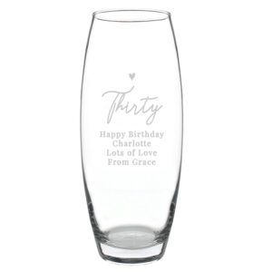 30th Birthday Personalised Bullet Vase