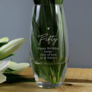 Fiftieth Birthday Personalised Bullet Vase