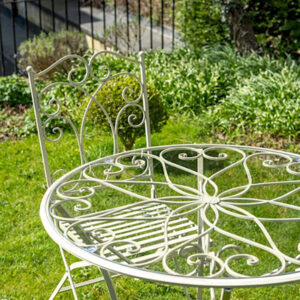 Glass Top Steel Patio Set - Cheltenham Cream