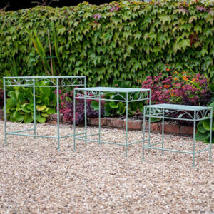 Green Plant Support Tables - Woodland Rectangle Set of Three