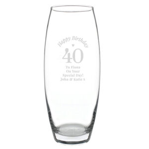 Happy 40th Birthday Bullet Vase - Personalised