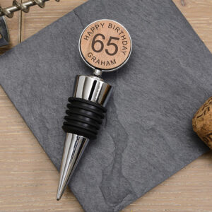 Personalised 65th Birthday Wine Bottle Stopper