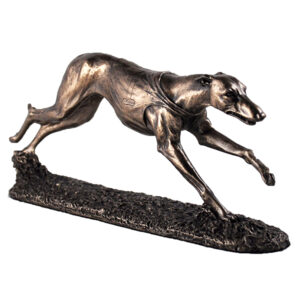 Racing Greyhound Sculpture - Cold Cast Bronze Single Racer
