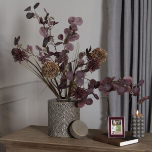 Use of Faux Burgundy Berried Eucalyptus