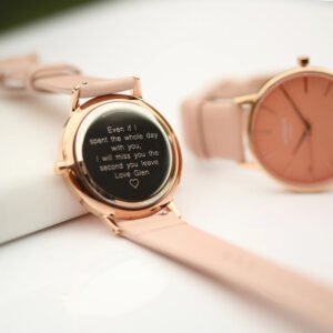Pure Pink Personalised Watch | Coral Architēct Leather