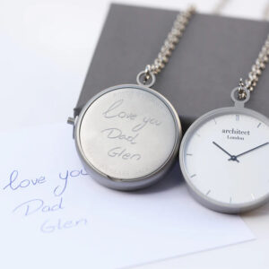 Contemporary Personalised Fob Watch - Own Handwriting