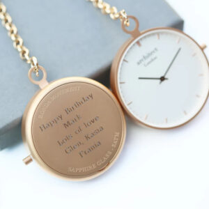 Personalised Pink Pocket Watch | Architect Swiss Mechanism