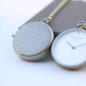 Personalised Contemporay Silver Pocket Watch