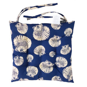 Coastal Garden Cushions - Navy & White Shell Design