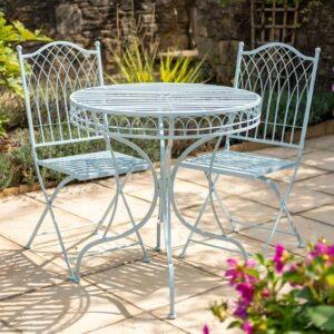 Powder Blue Bistro Set - Elegant Hampton Patio Set for Two