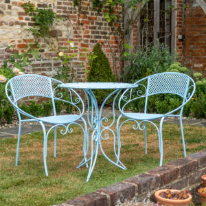 Contemporary Blue Bistro Set | Aquitaine Round Backed Set