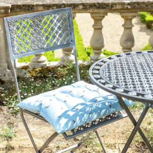 Blue Bee Square Seat Pad on Marlborough Bistro
