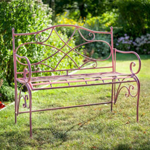 Rose Pink Outdoor Bench - Steel Bench by Ascalon