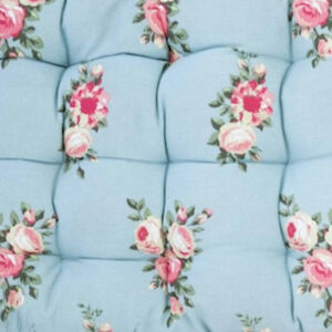 Shabby Chic Blue Floral Garden Bench Cushion