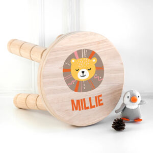 Personalised Cute Lion Child's Stool