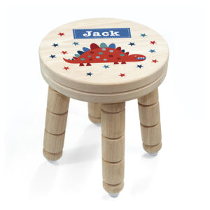 Personalised Dinosaur Wooden Stool - Enchanting Childs Stool