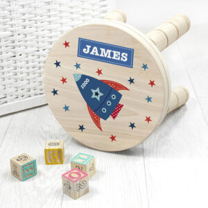 Rocket Child's Stool Personalised